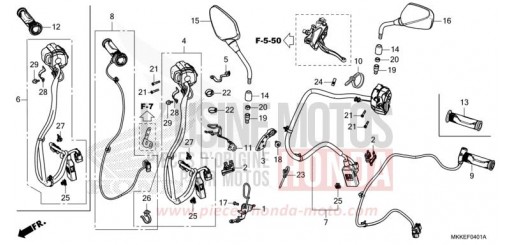 SCHALTER/KABEL (CRF1000D/D2/DL/DL2) CRF1000D2K de 2019